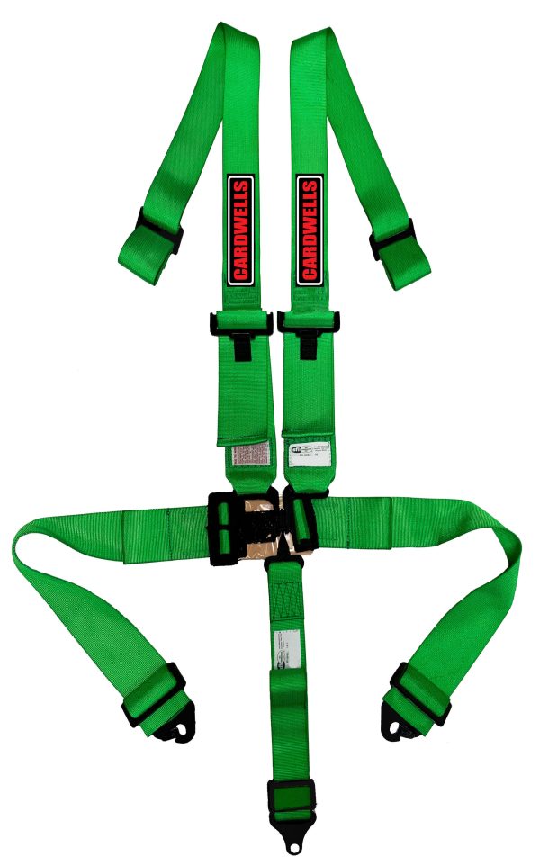 CARDWELLS 2"/3" HANS 5PT LEVER LATCH HARNESS SFI - GREEN